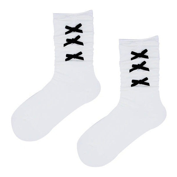 Calcetines con lazos estéticos Coquette