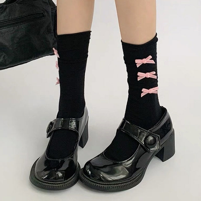 Calcetines con lazos estéticos Coquette