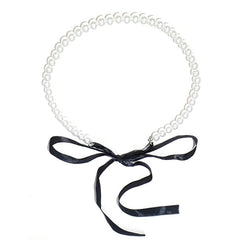 Coquette Bow Pearl Necklace