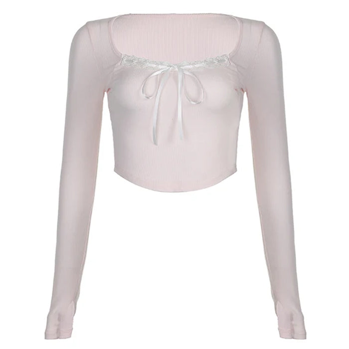 Top rosa con lazo para bebé Coquette