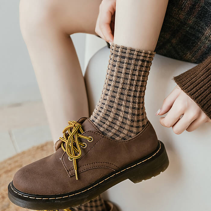 Cozy Up Plaid Socks