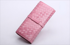 Fashion Woven Leather Long Wallet