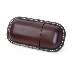 Vintage Handmade Leather Glass Case
