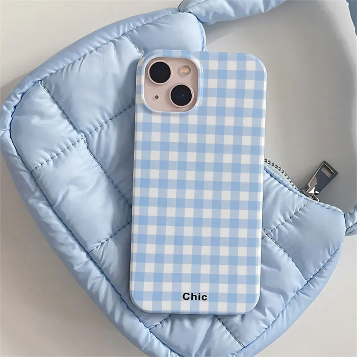 Funda para iPhone con cuadros pastel daneses