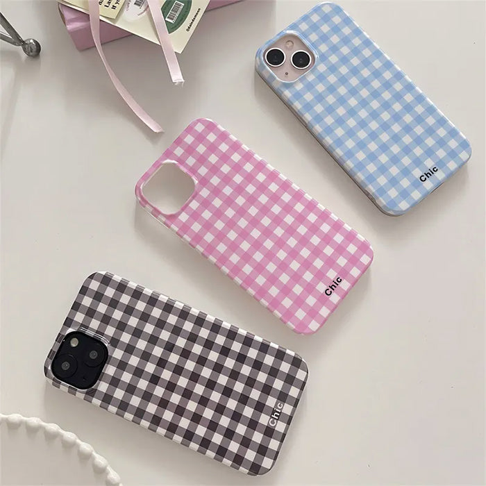 Funda para iPhone con cuadros pastel daneses