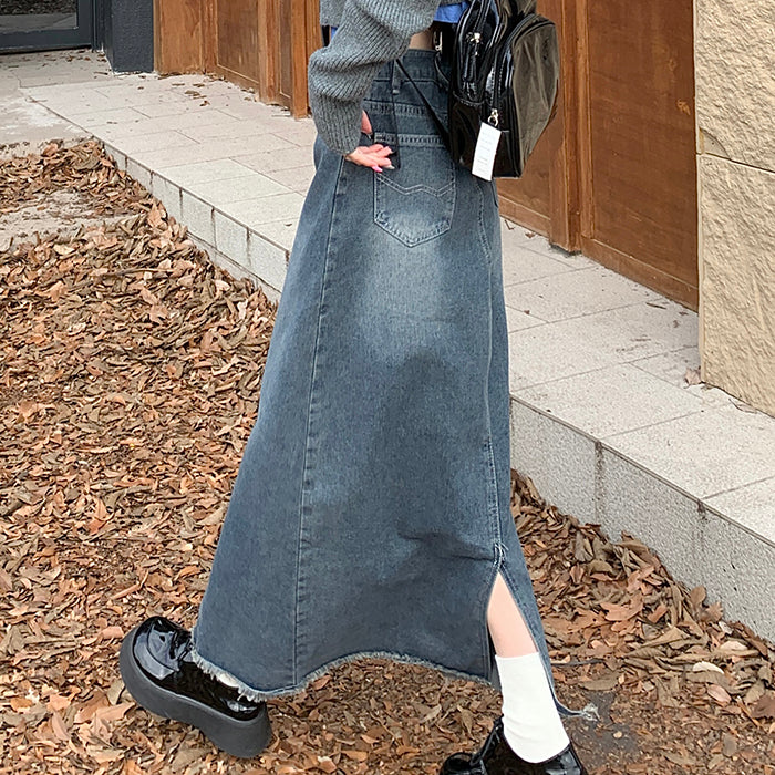 Teen Craft Denim Long Skirt