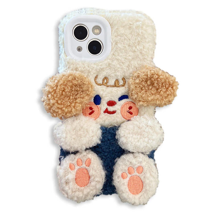 Funda para iPhone con diseño de perro peludo