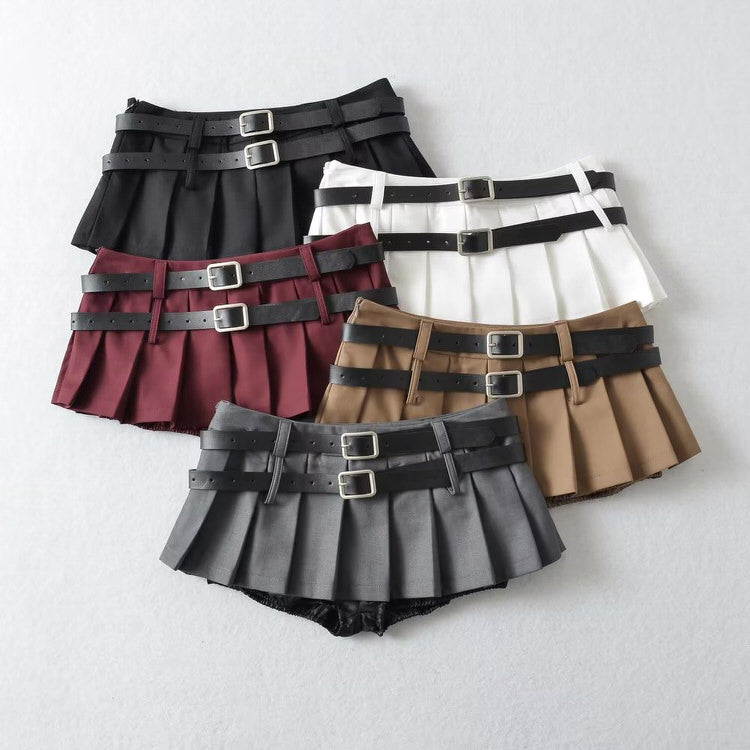 Y2K Double-Belt Extreme Micro Skirt