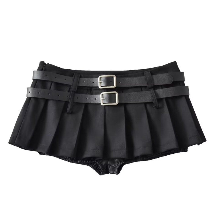 Y2K Double-Belt Extreme Micro Skirt