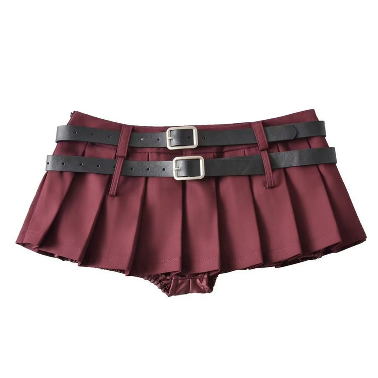 Y2K Double-Belt Extreme Micro Skirt