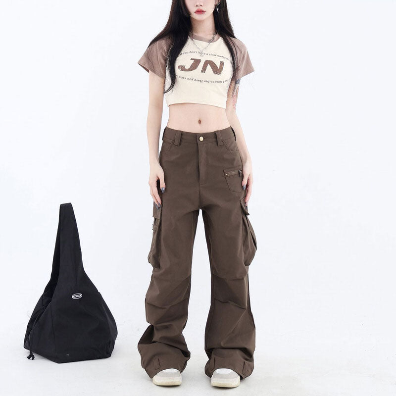 Downtown Girl Brown Cargo Pants