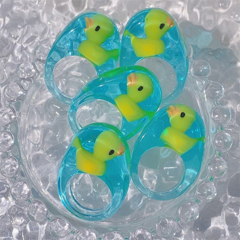 Cute Duck Clear Ring