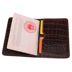 Vintage Leather Passport Crocodile Certifiction Case