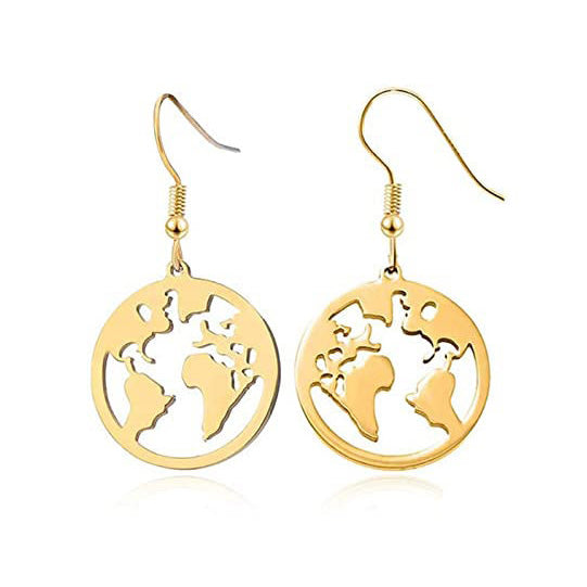 Earth Outline Earrings