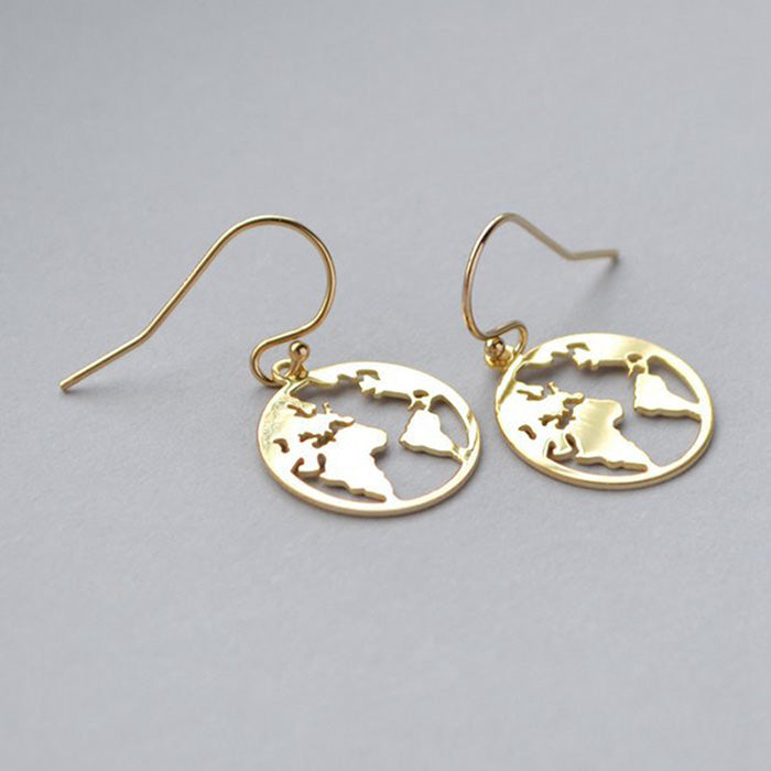 Earth Outline Earrings