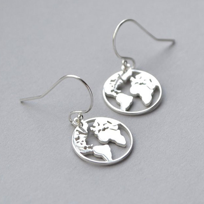 Earth Outline Earrings