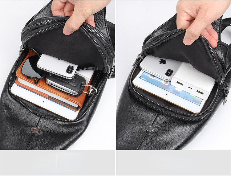 Bolso de pecho de piel de vacuno 