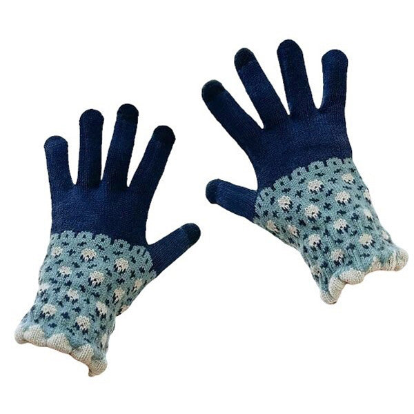 Floral Knit Gloves