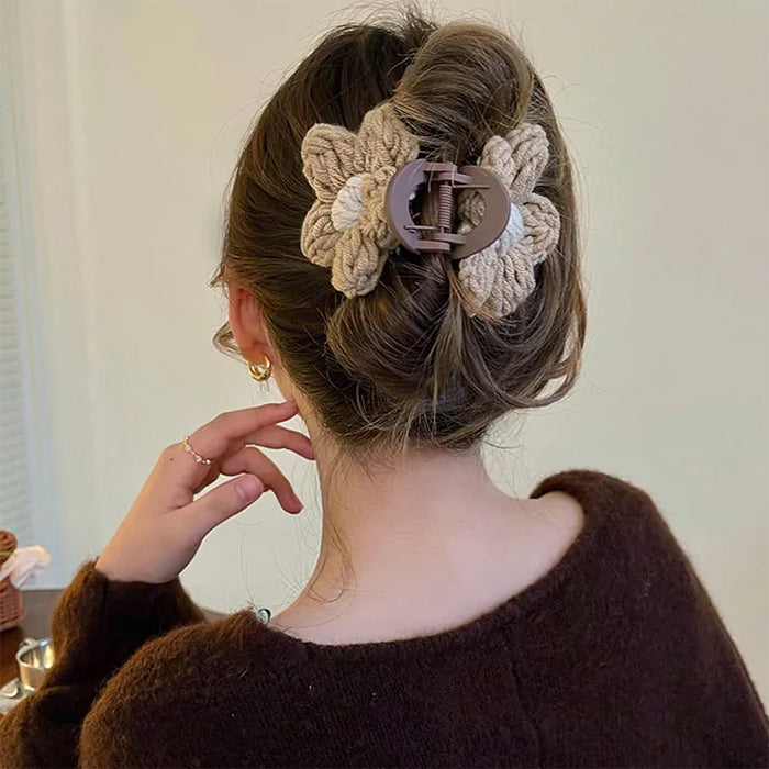 Flower Crochet Hair Claw