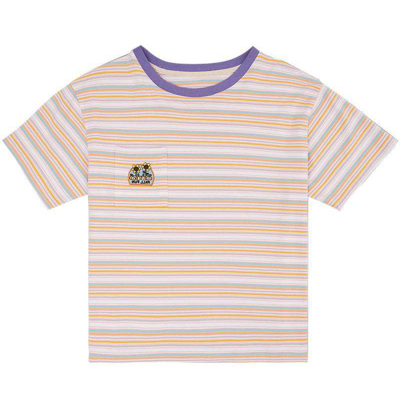 T-Shirt mit Blumenstreifen