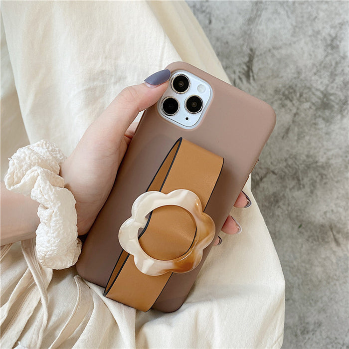 Funda para iPhone con pulsera de flores