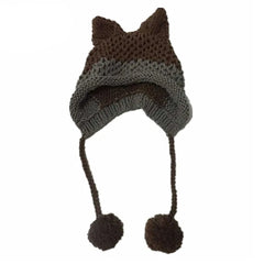 Gorro de crochet con orejas de zorro