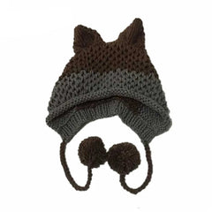 Gorro de crochet con orejas de zorro