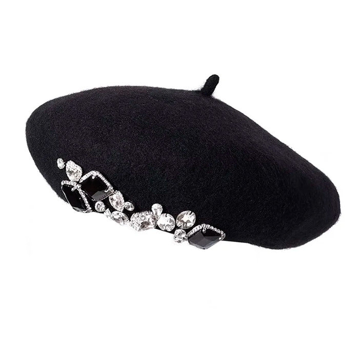 French Girl Rhinestone Beret