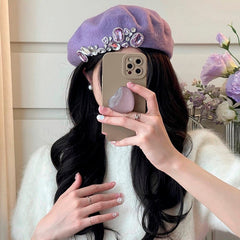 French Girl Rhinestone Beret