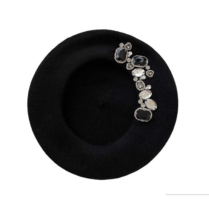 French Girl Rhinestone Beret