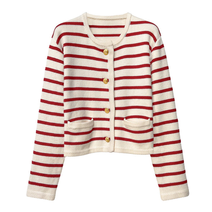 French Girl Striped Cardigan