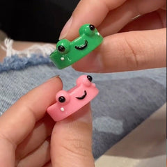 Juego de anillos de pareja de ranas