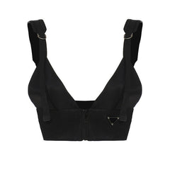 Danger Zone Front Zip Buckle Top