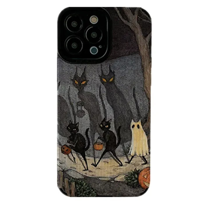 Funda para iPhone con fantasma y gato