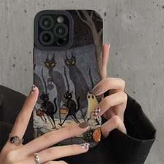 Funda para iPhone con fantasma y gato