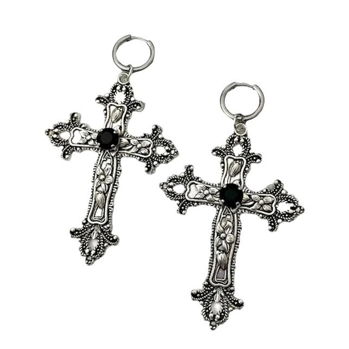 Gothic Aesthetic Cross Earrings