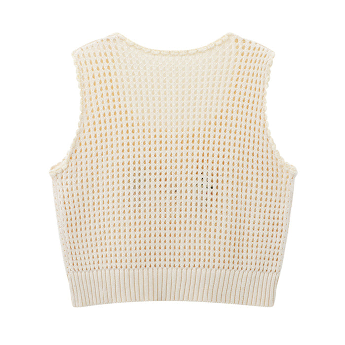 Grandmacore Cropped Knit Vest