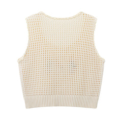 Grandmacore Cropped Knit Vest