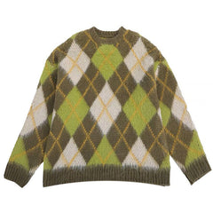 Neuer grüner Argyle-Pullover für Studenten