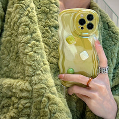 Funda para iPhone con gemas verde salvia