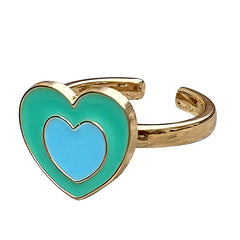 Anillo de ansiedad de corazón verde 💚