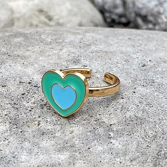 Anillo de ansiedad de corazón verde 💚