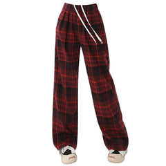 Pantalones de cuadros grunge en rojo