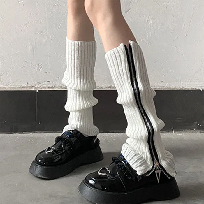 Grunge Zip Up Leg Warmers