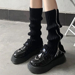 Grunge Zip Up Leg Warmers