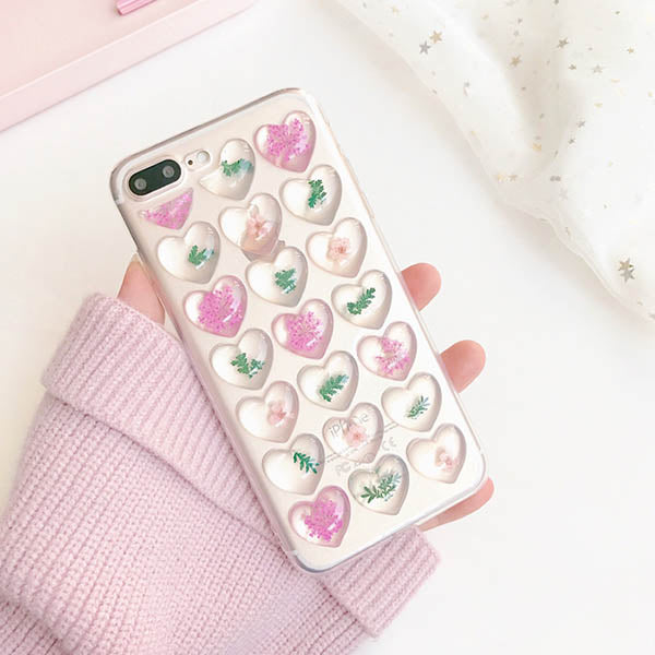 Funda para iPhone con forma de corazón de burbujas 