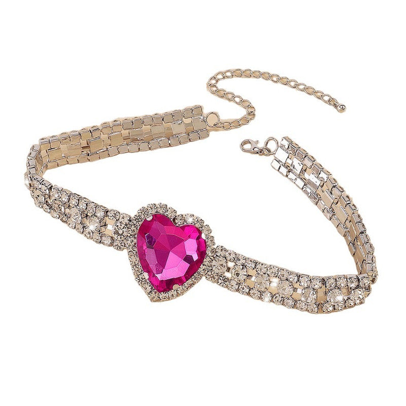 Pink Rhinestone Choker Heart Rhinestone Choker – Vreeo Shop