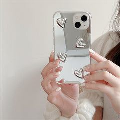 Funda para iPhone con espejo de corazones