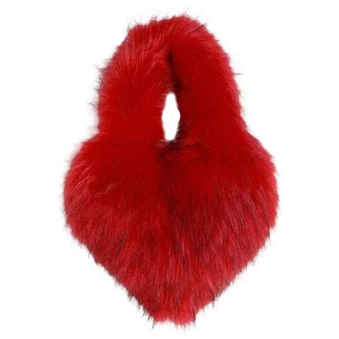 Bolso peludo con forma de corazón