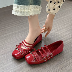 Square-toe Leather Shoes